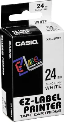 Produktbild von Casio XR-24 WE 1 24 mm schwarz auf weiß