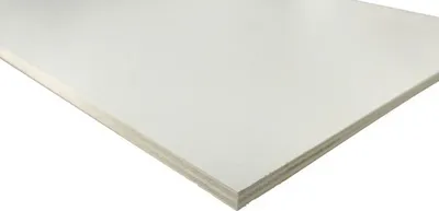 Produktbild von Fixmaß Sperrholz Pappel PVC weiß 1200 x 600 x 4 mm
