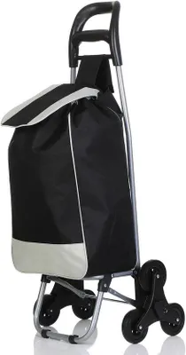 Produktbild von Famanu Einkaufstrolley schwarz - 3-Rad Trolley für Einkäufe