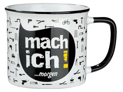 Produktbild von Gilde 49626 Keramik Tasse "mach ich!... morgen" ca. 390ml