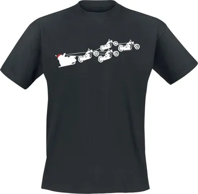 Produktbild von Sprüche T-Shirt Herren Motorrad Weihnachtsmann schwarz M