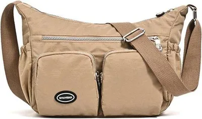 Image de Sac bandoulière pour femmes, confortable, avec plusieurs compartiments, sac de voyage en nylon imperméable
