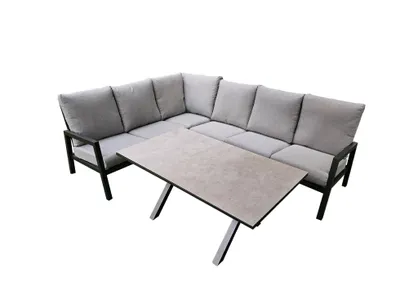 Produktbild von Gartenmöbel Lounge Set Aluminium pulverbeschichtet Sitzgruppe Outdoor Anthrazit