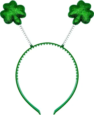 Produktbild von Oblique Unique Haarreifen mit Glitzer Kleeblätter in grün mit Lametta Haarreif für Fasching Karneval Motto Party