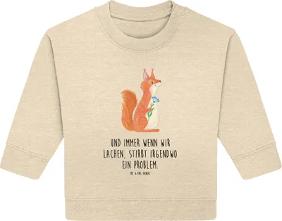 Produktbild von Mr. & Mrs. Panda Organic Baby Pullover Eichhörnchen Blume 24. - 36. Monat - Natural Raw - Geschenk, Bullover, Eichhorn, Motivation Sprüche, Spruch Positiv, Lustige