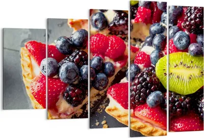 Produktbild von Bild auf Leinwand - Leinwandbild - Kuchen Dessert Obst Erdbeere - 150x100cm - Wand Bild - Wanddeko - Leinwanddruck - Bilder - Kunstdruck - Wanddekoration - Leinwand bilder - Wandkunst - EG150x100-2871