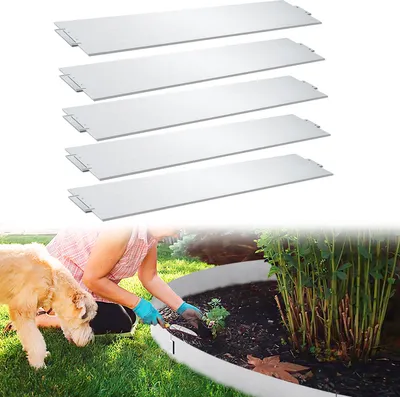 Image de Jayseuw Bordure de pelouse en métal Bordure de parterre Bordure de tonte Palisade Bordure de parterre 100x18cm 40m