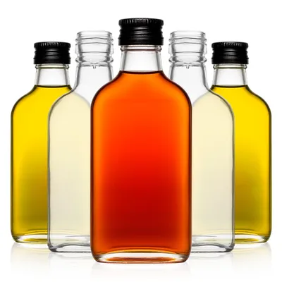 Zdjęcie produktu dla SuperButelki - 5x Butelka szklana 200 ml PIERSIÓWKA – na nalewki, wódkę, likiery, spirytus, alkohol domowy, do prezentów, 5 x butelki, flaszki zestaw