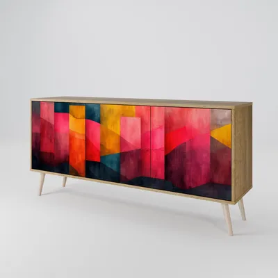 Immagine prodotto di Spacerebels cassettiera a 3 ante - credenza cassettiera - credenza alta - mobile armadio - soggiorno camera da letto - 57,5×164,5×42 (HxLxP)