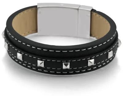 Produktbild von GOOIX 414-0832 Herren Armband Leder schwarz 18,5 cm
