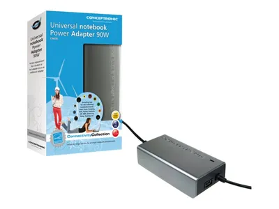 Zdjęcie produktu dla Conceptronic CNB90, Laptop, Wewnętrzna, 100-240 V, 90 W, 18.5 - 20 V, AC na DC