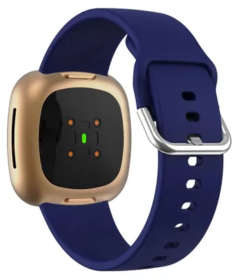 Produktbild von By Qubix passend für Fitbit Versa 3 & 4 / Sense 1 & 2 - Silikonarmband - Dunkelblau