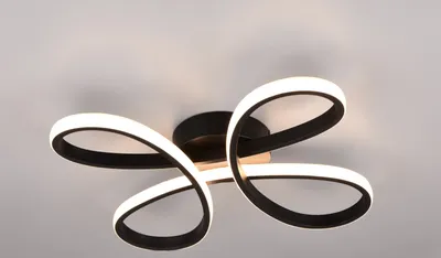 Produktbild von LED-Deckenleuchte Fly, rund, 40 cm, 3000 K, mattschwarz