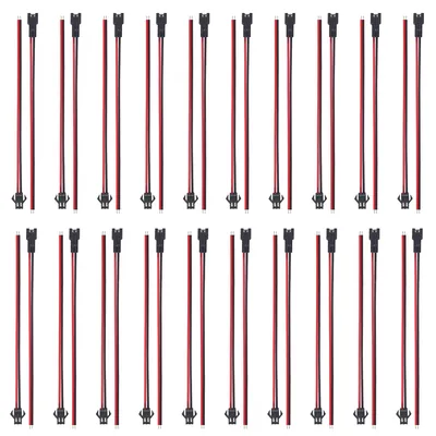 JST SM 2-Pin Stecker-Set 20 Paare 18 AWG 15 cm Kabel rot/schwarz