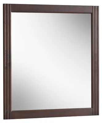 Image de Miroir rétro classique dans un cadre en bois naturel marron, 74x80x2 cm