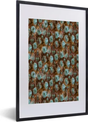 Produktbild von MuchoWow® MuchoWow® Gerahmtes Poster Rosen - Aquarell - Blau 40x60 cm - Poster mit zchwarzem Bilderrahmen - Poster in Rahmen