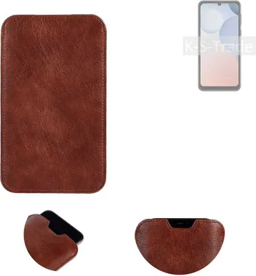 Produktbild von K-S-Trade Schutzhülle Handyhülle kompatibel mit Ulefone Note 6T Handytasche Kunstleder Sleeve in braun