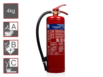 Produktbild von Smartwares FEX-15140 4kg ABC Pulverlöscher 4 kg BB4.4, Pulver (trockene Chemikalie), A, B, C, Handgeführt, 4 kg, Stahl, Universal