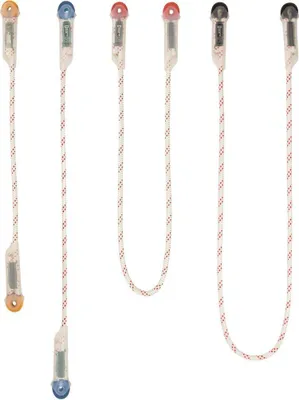 Verbindungsmittel Lanyard "I" von singing rock in verschiedenen Farben- orange; blau; rot und schwarz; mit transparenten Enden.