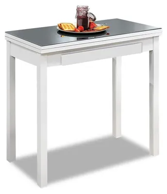 Küchentisch Metall rechteckig grau 80x40 cm ausziehbar