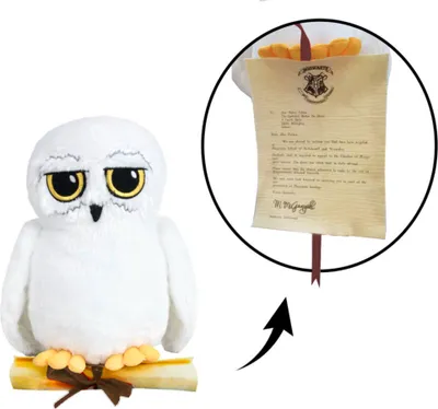Immagine prodotto di Gufo Edvige con lettera, peluche da 20 cm, peluche di Harry Potter