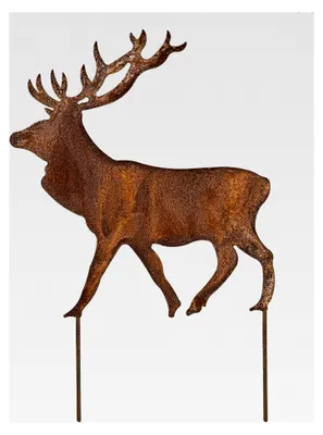 Produktbild von Hirsch Rost Deko für den Garten - Metall Gartenstecker Hirsch Figur für Balkon oder Haustür