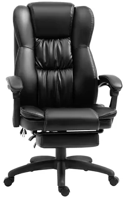 Produktbild von H?henverstellbarer Bš¹rostuhl mit 6-Punkt-Massagefunktion, Kunstleder, 68,5 x 68,5 x 113šC121 cm, Schwarz