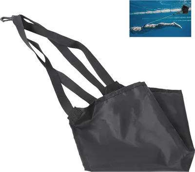 Immagine prodotto di Allenatore di nuoto, imbracatura per l'allenamento della forza nel nuoto, cintura di resistenza con tasca in rete, nero
