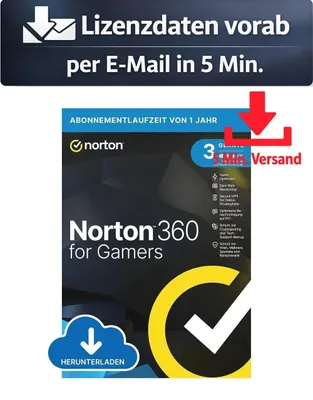 Produktbild von Norton 360 kein ABO inkl. 50GB for Gamers (3 Device - 1 Jahr) ESD Antivirus Sicherheit 5 Min. Versand als Download per Mail