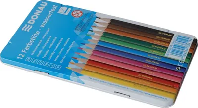 Produktbild von DONAU 3810002-99 Farbstifte - 3 mm, 12 Farben, Metalletui