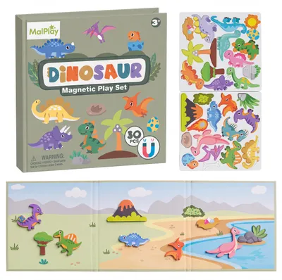 Produktbild von Malplay Magnetpuzzle für Kinder: Dinosaurier 30 Teile Puzzle mit Magneten ab 3 Jahren Geschenk