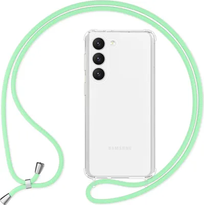 Produktbild von Klare Hybrid Hülle mit Kette zum Umhängen für Samsung Galaxy S23 Mint-Grün