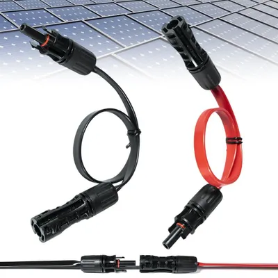 Immagine prodotto di 2 cavi di prolunga per pannelli solari, cavo solare compatibile con connettori MC4, lunghezza 30 cm