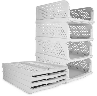 Zdjęcie produktu dla Plastikowy pojemnik na ubrania, 43 x 33 x 18,5 cm, z możliwością układania w stosy, biały