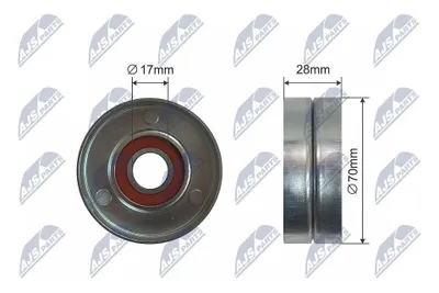 Produktbild von NTY RNK-KA-004 Spannrolle Keilrippenriemen 70mm für HYUNDAI i30 (FD) i30 CW (FD) GETZ (TB) TUCSON (JM) SANTA FÉ II (CM)