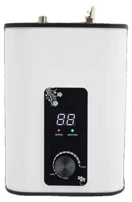 Obrázek produktu pro Elektrický ohřívač vody, příkon 1500 W, objem 8 l, nastavitelná teplota 0–65 °C, horní výstup, ultrazvukové svařování