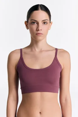 Produktbild von Nachhaltiges Sport-Bustier aus weicher Biobaumwolle mit sportlicher Passform und breitem Bündchen