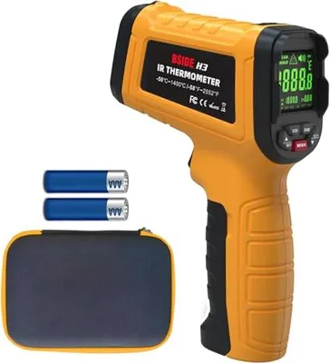 Produktbild von Bside H3 H3 Digital Infrarot Thermometer Lasertemperaturpistole -58 ℉  2552 ℉ (-50 ℃  1400 ℃) 50: 1 Farbe LCD Alarm Pyrometer Industrialofen Kocher