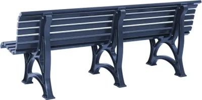 Produktbild von Blome Gartenbank Borkum 4-Sitzer, Pflegeleichte Kunststoff, mit 13 Mehrkammerprofilen, 3 Standfüßen & Lehne, Blau
