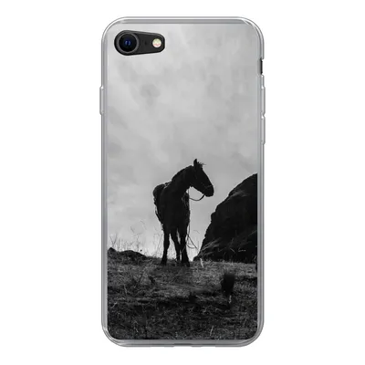 Produktbild von MuchoWow® Handyhülle Schutzhülle Hülle für iPhone 7 Pferd - Wolken - Wiese Silikon Softcase Handy Hülle - Kartenhalter