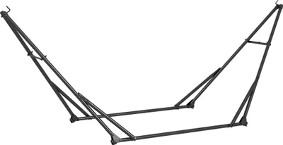 Image de Support de hamac pliable 2-en-1, pour hamacs jusqu'à 268 cm et fauteuils suspendus, 268 x 89 x 100 cm, noir, structure en acier thermolaqué supportant jusqu'à 120 kg, sac de transport inclus