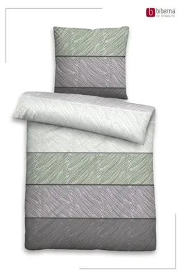 Produktbild von Biberna Streifen salbei 135x200 cm, Feinbiber-Bettwäsche