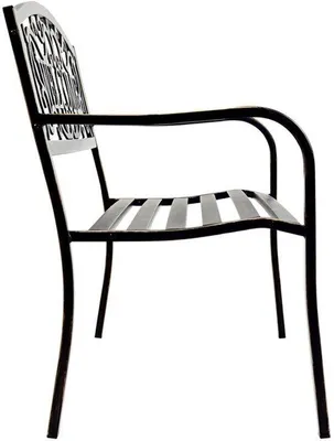 Image de Banc de jardin en métal avec dossier et accoudoirs, idéal pour le jardin, la terrasse et le balcon