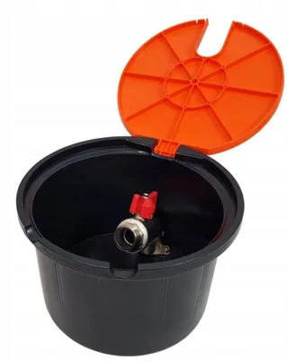 Produktbild von AQUABIN Wasserentnahmestelle mit Ventil 3/4" orange