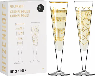 Produktbild von Goldnacht Champagnerglas-Set H23 Von Nathalie Jean | Rurik Mahlberg