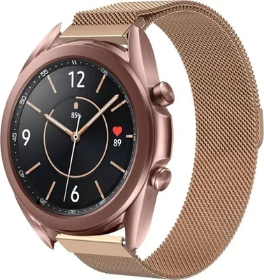Produktbild von Strap-it Milanese Armband - Kompatibel mit Samsung Galaxy Watch Armband 42mm Edelstahl Armband mit Magnetverschluss - Ersatzarmband - Hochwertiges Material - für Smartwatch 20mm Armband Gold