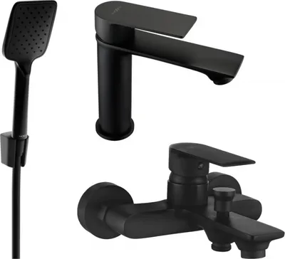 Produktbild von Mexen Royo R62 Badewannenset, Schwarz - 72203R62-70