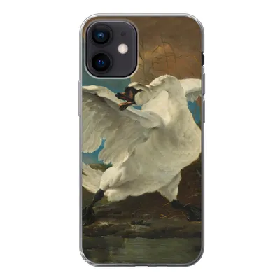 Produktbild von MuchoWow® Handyhülle Schutzhülle Hülle für iPhone 12 Der bedrohte Schwan - Gemälde von Jan Asselijn Silikon Softcase Handy Hülle - Schutzhülle