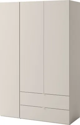 Produktbild von MIRJAN24 Kleiderschrank Sigma 3D2S SG01, Drehtürenschrank, Garderobe mit drei Drehtüren und zwei Schubladen, Kleiderstange, griffloses Öffnungssystem (Farbe: Cashmere)