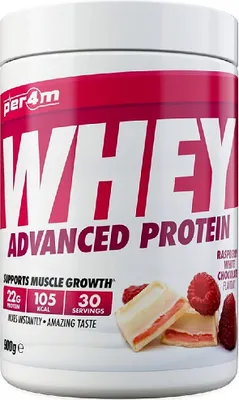 Produktbild von Per4m Whey Protein - 900g-Dose Raspberry & White Chocolate
